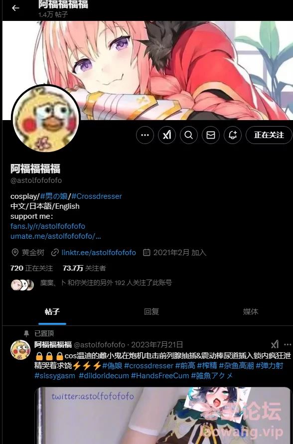 [自行打包]+阿福福福福@astolfofofofo合集，截止到25年2月+[130v+24.1G][百度盘]